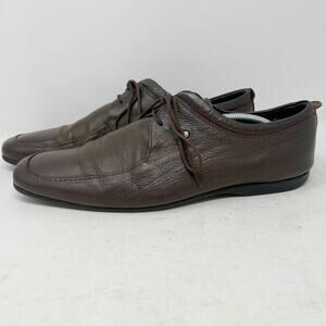 Louis Philippe Brown Leather Square Toe Dress Shoes Mens Size EU 42 US 7
